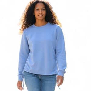 ZARA Blue Side-Tie Sweatshirt Women’s Size S